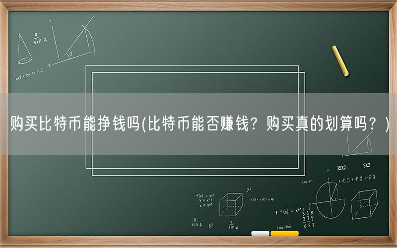 购买比特币能挣钱吗(比特币能否赚钱？购买真的划算吗？)