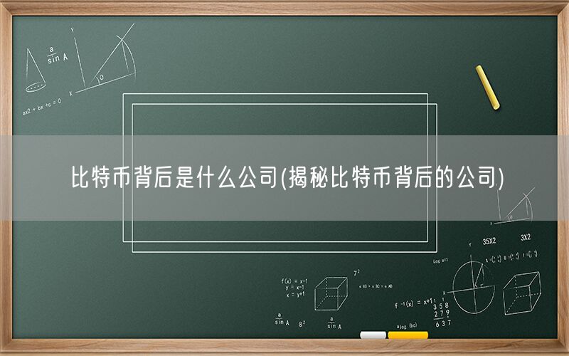 比特币背后是什么公司(揭秘比特币背后的公司)