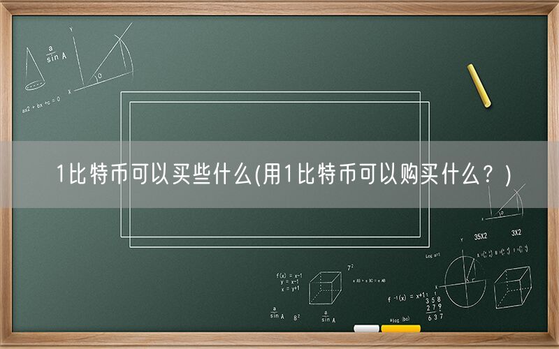 1比特币可以买些什么(用1比特币可以购买什么？)