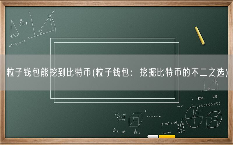 粒子钱包能挖到比特币(粒子钱包：挖掘比特币的不二之选)