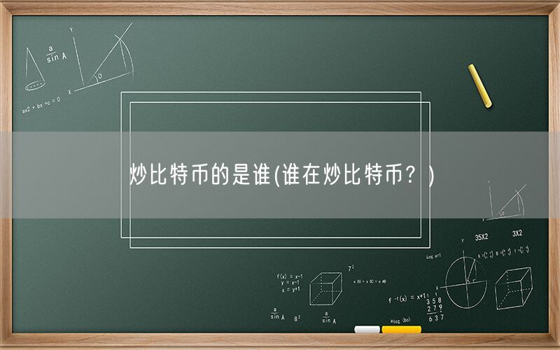 炒比特币的是谁(谁在炒比特币？)