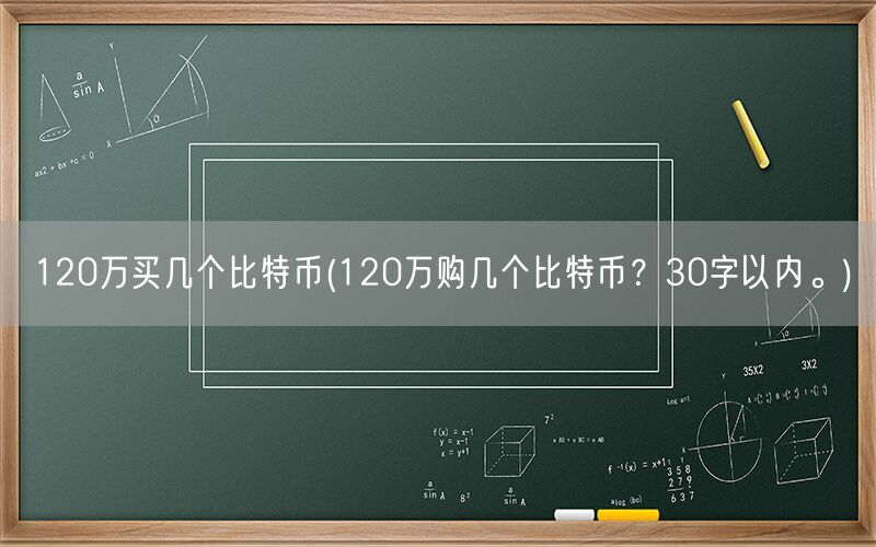 120万买几个比特币(120万购几个比特币？30字以内。)