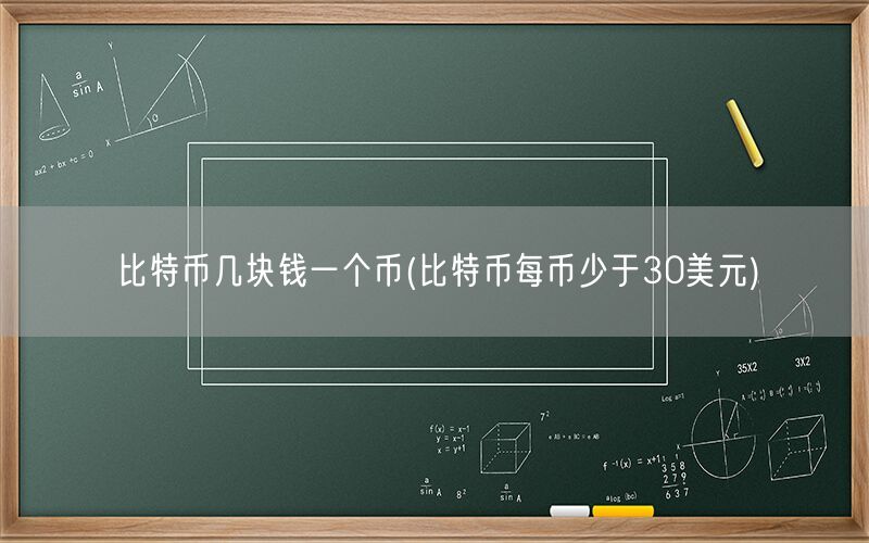 比特币几块钱一个币(比特币每币少于30美元)