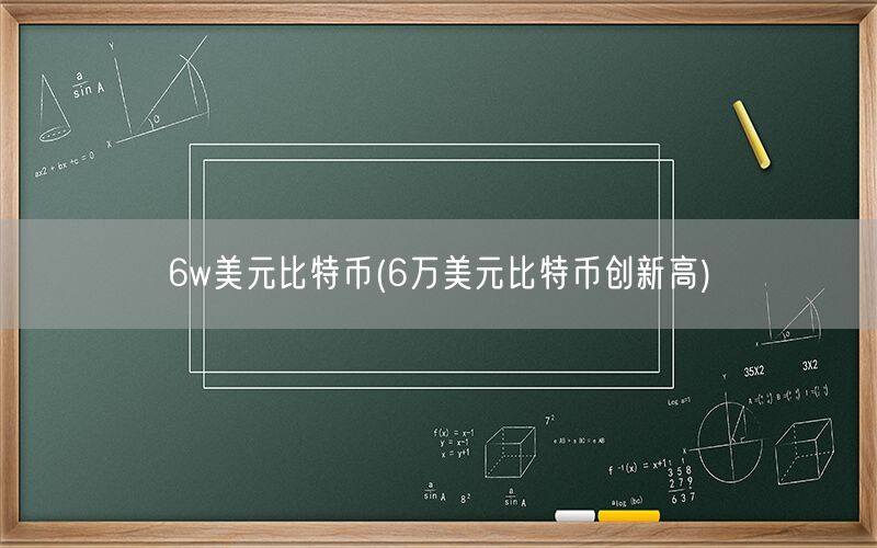 6w美元比特币(6万美元比特币创新高)