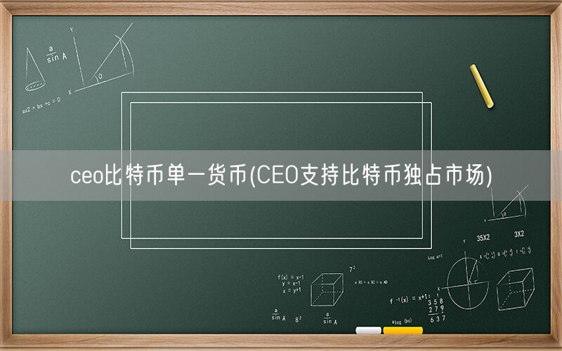 ceo比特币单一货币(CEO支持比特币独占市场)