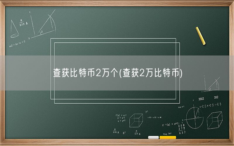 查获比特币2万个(查获2万比特币)