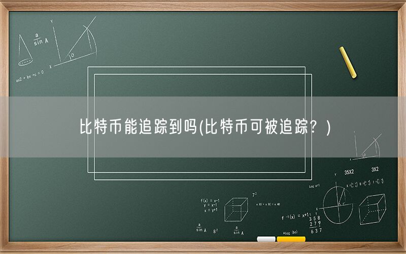 比特币能追踪到吗(比特币可被追踪？)