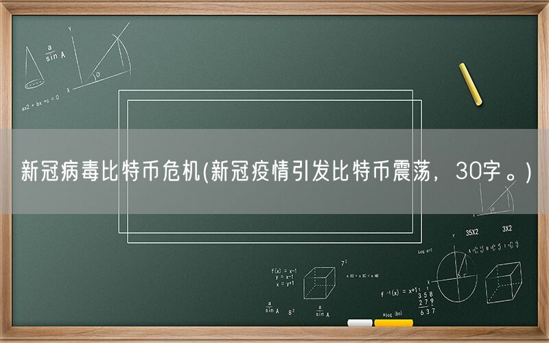 新冠病毒比特币危机(新冠疫情引发比特币震荡，30字。)