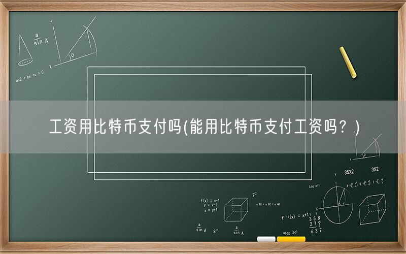 工资用比特币支付吗(能用比特币支付工资吗？)