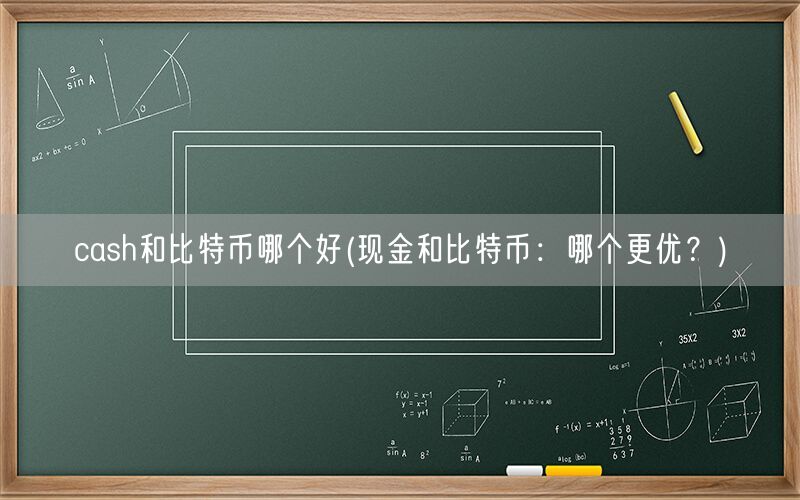 cash和比特币哪个好(现金和比特币：哪个更优？)